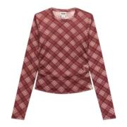 Biologisch Katoenen Mesh Top Geruit Patroon Guess , Multicolor , Dames