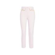 Rose Crepe Broek met Piping Elisabetta Franchi , Pink , Dames