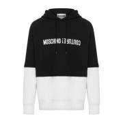 Zwarte Hoodie Stijlvol Blokkleur Moschino , Black , Heren