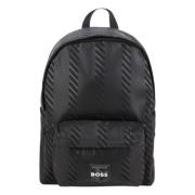 Gedrukte rugzak met mesh rug Hugo Boss , Black , Unisex