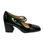 Groene en zwarte lakleren pumps Status , Green , Dames