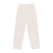 Beige Jeans voor Vrouwen Stijlvolle Snit Agolde , Beige , Dames