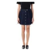 Navy Denim Mini Rok Trapezium Snit A.p.c. , Blue , Dames