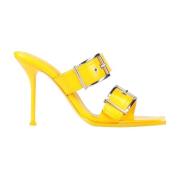 Gele Leren Sandalen voor Vrouwen Alexander McQueen , Yellow , Dames