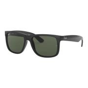 Justin Zonnebril Zwart/G-Groen Ray-Ban , Black , Unisex