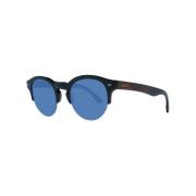 Stijlvolle blauwe lens half-rim zonnebril Ermenegildo Zegna , Black , ...