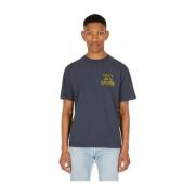 Frans Logo Print Katoenen T-Shirt Gallery Dept. , Blue , Heren