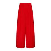 Rode Palazzo Wijde Pijp Broek Twinset , Red , Dames