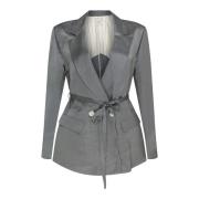 Antraciet Blazer met Afneembare Riem Alysi , Gray , Dames