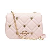 Roze Gewatteerde Schoudertas met Studs Love Moschino , Pink , Dames