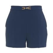 Blauwe Bermuda Shorts met Gouden Accenten Elisabetta Franchi , Blue , ...