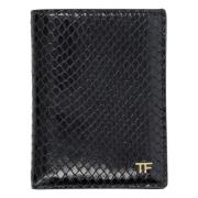 Zwarte Slangenprint Kaarthouder Portemonnee Tom Ford , Black , Heren