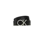 Zwart Leren Damesriem Calvin Klein , Black , Dames