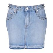 Katoenen High-Waisted Gonna Rok Alessandra Rich , Blue , Dames