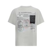 Krantenprint Grafisch T-shirt MM6 Maison Margiela , White , Dames