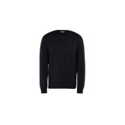 Luxe Sea Island Cotton Sweater Moorer , Blue , Heren