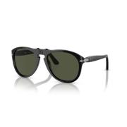 Retro Zonnebril Zwarte Frame Persol , Black , Unisex