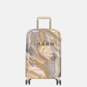 Charm London marble handbagage koffer 54 cm lichtgrijs