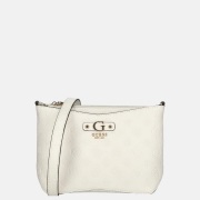 Guess Gerty top zip crossbody tas off white