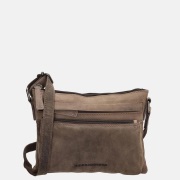 Hide & Stitches Idaho crossbody tas donkerbruin