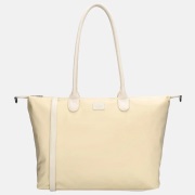 Charm London Buckingham Mono shopper met 15.6 inch laptopvak L creme