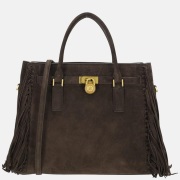 Michael Kors Hamilton handtas franjes L chocolate