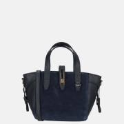 Charm London handtas suede/leer donkerblauw