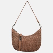 Hide & Stitches schoudertas vlechtwerk bruin