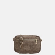 Charm London Elise crossbody tas suede taupe