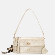 Charm London Knightsbridge schoudertas croco lak beige