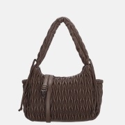 Charm London West End schoudertas smocked donkerbuin