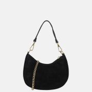 Charm London Mini schoudertas suede zwart