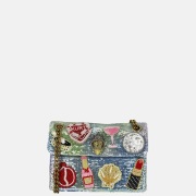 Kurt Geiger Kensington Sequin schoudertas mini patches silver