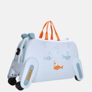 Zebra Trends rol handbagage zitkoffer lichtblauw