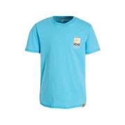 Wildfish T-shirt Milko van biologisch katoen blauw Printopdruk - 104