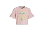 Me & My Monkey T-shirt Maartje met printopdruk roze Meisjes Stretchkat...