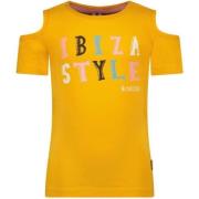 B.Nosy T-shirt met printopdruk oranjegeel Meisjes Stretchkatoen Ronde ...