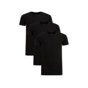 WE Fashion T-shirt - set van 3 zwart Jongens Stretchkatoen Ronde hals ...