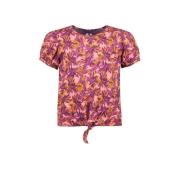 B.Nosy T-shirt met all over print roze/paars Meisjes Polyester Ronde h...