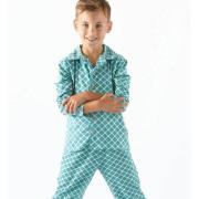 Little Label geruite pyjama van biologisch katoen blauw Jongens Stretc...