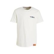 Wildfish T-shirt Mano van biologisch katoen wit Backprint - 104