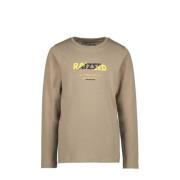 Raizzed longsleeve Kaiser met logo lichtbruin Jongens Katoen Ronde hal...