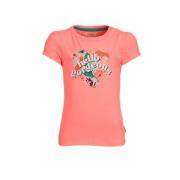 Orange Stars T-shirt Mieke met printopdruk roze Meisjes Stretchkatoen ...