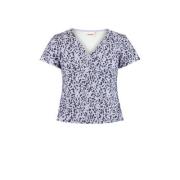 CoolCat Junior T-shirt Eila met all over print en overslag detail lila...