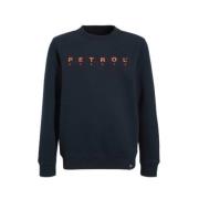 Petrol Industries sweater met logo donkerblauw Logo - 128