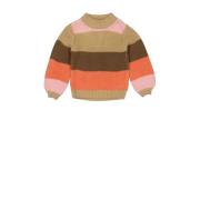 Quapi gestreepte sweater AMELIE oranje Meisjes Acryl Ronde hals Streep...