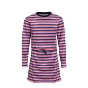 anytime gestreepte jurk multi Meisjes Katoen Ronde hals Streep - 98/10...