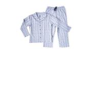Little Label pyjama met all over print blauw/donkerblauw Meisjes Stret...