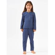 Little Label pyjama met all over print donkerblauw Meisjes Stretchkato...