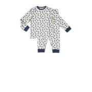 Little Label pyjama met all over print wit/donkerblauw Jongens Stretch...